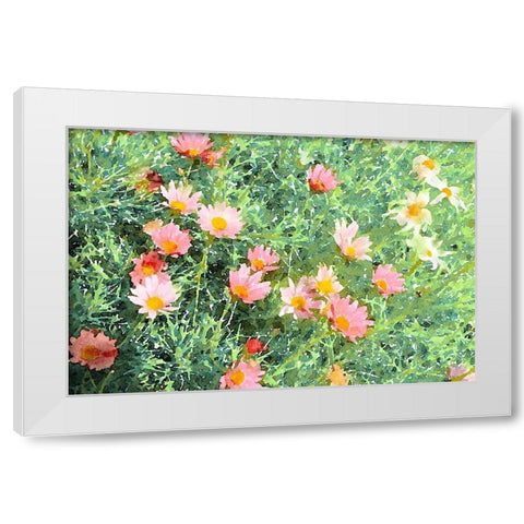 Daisy Field I White Modern Wood Framed Art Print by Navas, Emily
