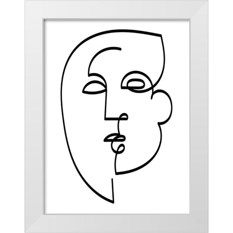 Linear Character I White Modern Wood Framed Art Print by Mosher, Deidre