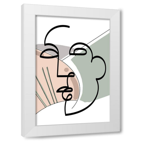Mid-Century Line Figure Woman I White Modern Wood Framed Art Print by Mosher, Deidre