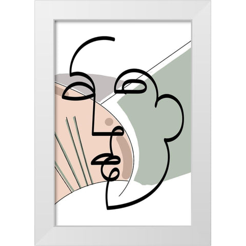 Mid-Century Line Figure Woman I White Modern Wood Framed Art Print by Mosher, Deidre