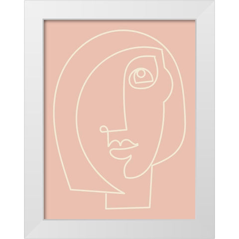 Figure Line Woman on Blush White Modern Wood Framed Art Print by Mosher, Deidre