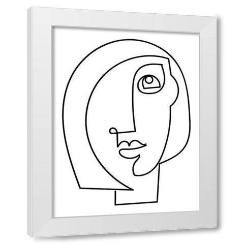 Loopy Line Lady I White Modern Wood Framed Art Print by Mosher, Deidre