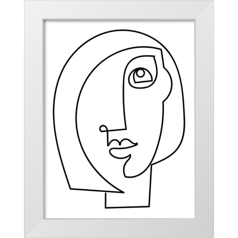 Loopy Line Lady I White Modern Wood Framed Art Print by Mosher, Deidre