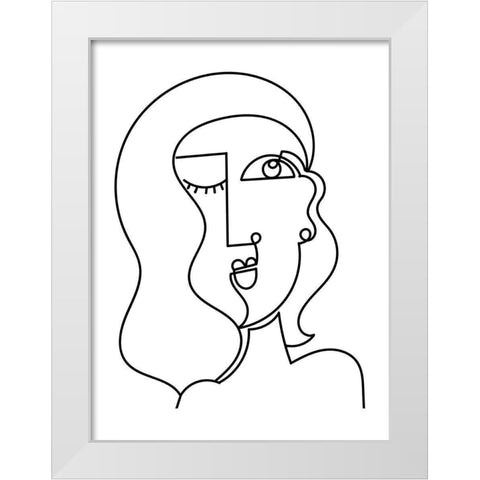 Loopy Line Lady II White Modern Wood Framed Art Print by Mosher, Deidre
