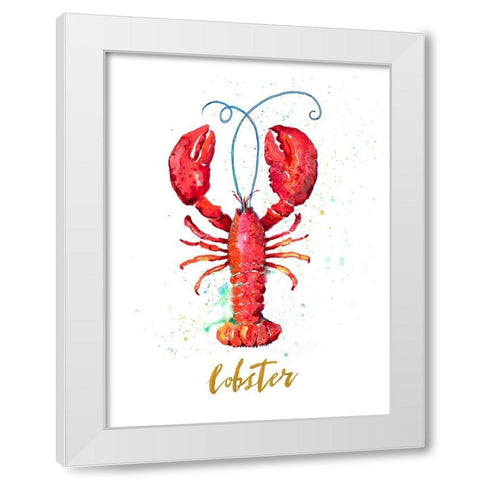 Red Lobster White Modern Wood Framed Art Print by Pinto, Patricia