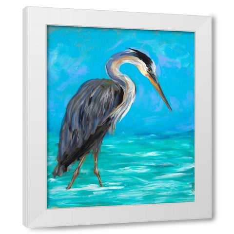 Beach Bird I White Modern Wood Framed Art Print by DeRice, Julie