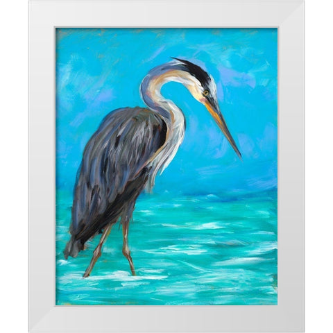 Beach Bird I White Modern Wood Framed Art Print by DeRice, Julie