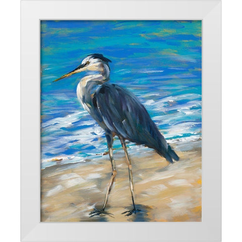 Beach Bird II White Modern Wood Framed Art Print by DeRice, Julie