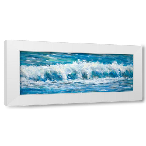 Big Ocean Waves White Modern Wood Framed Art Print by DeRice, Julie