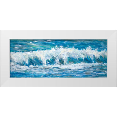 Big Ocean Waves White Modern Wood Framed Art Print by DeRice, Julie
