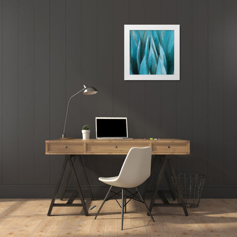 Aloe Moon White Modern Wood Framed Art Print by Meneely, Dan