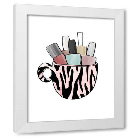 Animal Print Mug II White Modern Wood Framed Art Print by Quach, Anna