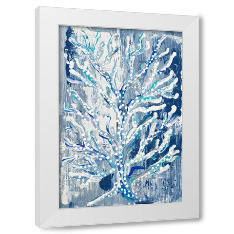 Azul Dotted Coral Vertical White Modern Wood Framed Art Print by Ritter, Gina