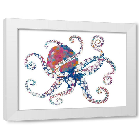 Dotted Octopus I White Modern Wood Framed Art Print by Ritter, Gina