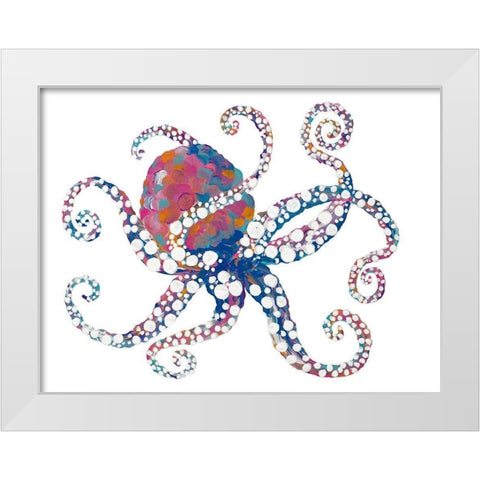 Dotted Octopus I White Modern Wood Framed Art Print by Ritter, Gina