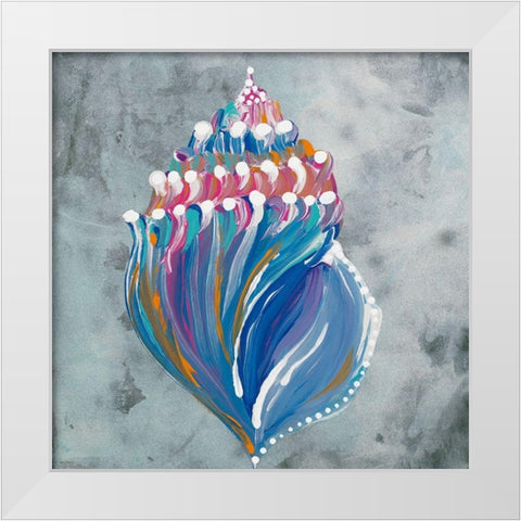 Dotted Shell on Gray II White Modern Wood Framed Art Print by Ritter, Gina