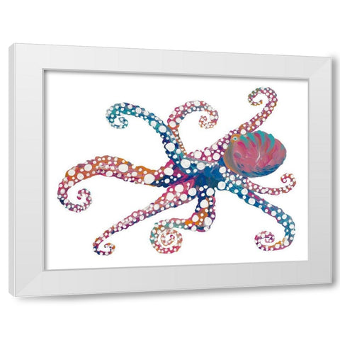 Dotted Octopus II White Modern Wood Framed Art Print by Ritter, Gina