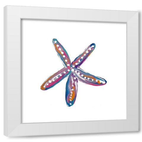 Dotted Starfish II White Modern Wood Framed Art Print by Ritter, Gina