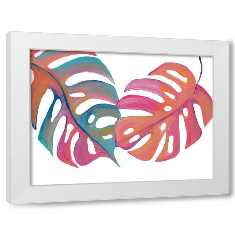 Colorful Palm Leaves III White Modern Wood Framed Art Print by Ritter, Gina