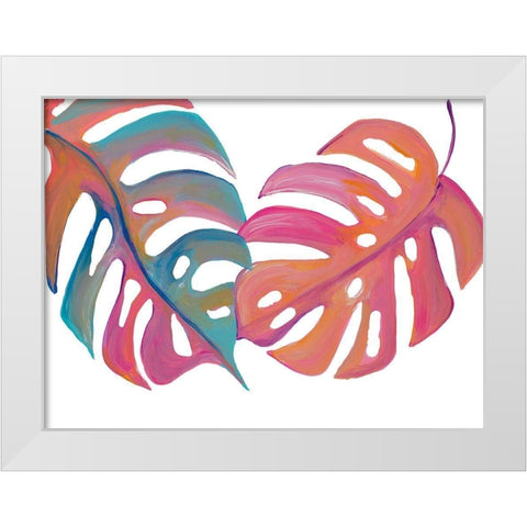 Colorful Palm Leaves III White Modern Wood Framed Art Print by Ritter, Gina
