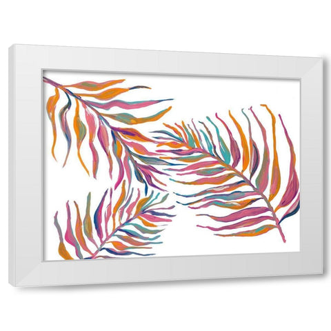 Colorful Palm Leaves II White Modern Wood Framed Art Print by Ritter, Gina