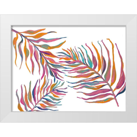 Colorful Palm Leaves II White Modern Wood Framed Art Print by Ritter, Gina