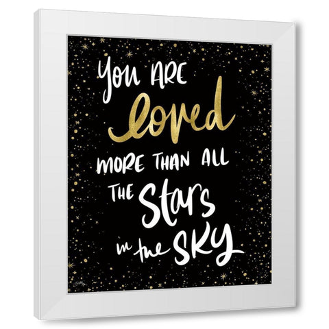 More Than All The Stars White Modern Wood Framed Art Print by Medley, Elizabeth