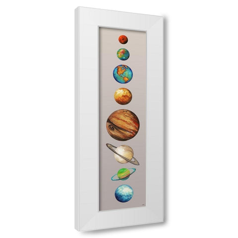 Planets White Modern Wood Framed Art Print by Medley, Elizabeth