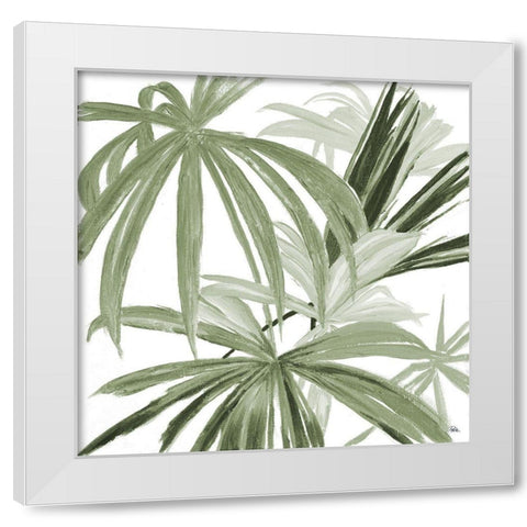 Green Monstera Design II White Modern Wood Framed Art Print by Pinto, Patricia
