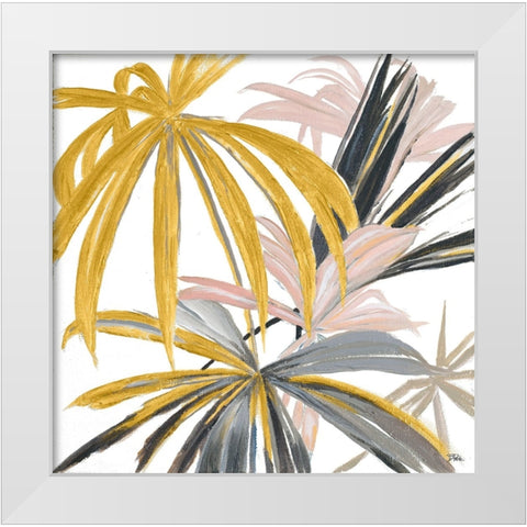 Palmichas Design White Modern Wood Framed Art Print by Pinto, Patricia
