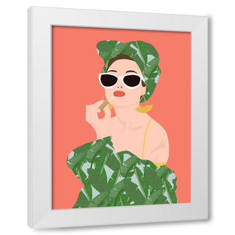 Tropical Lady White Modern Wood Framed Art Print by Bucheli, Jen