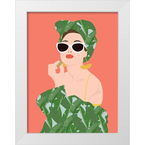 Tropical Lady White Modern Wood Framed Art Print by Bucheli, Jen