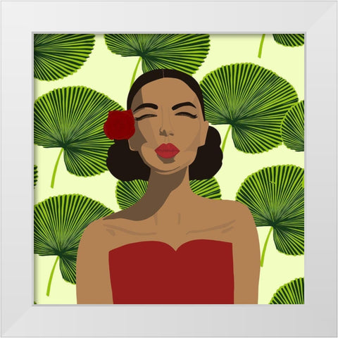 Exotic Lady White Modern Wood Framed Art Print by Bucheli, Jen