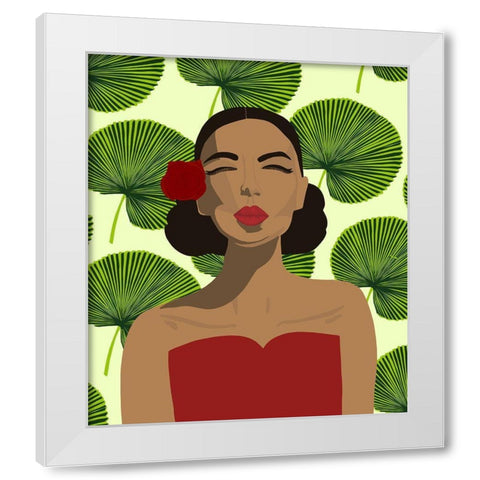 Exotic Lady White Modern Wood Framed Art Print by Bucheli, Jen