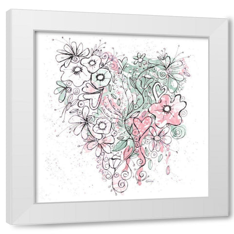 Blooming Heart II White Modern Wood Framed Art Print by Krinlox