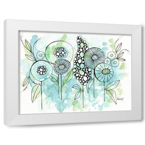 Colors of the Meadow White Modern Wood Framed Art Print by Krinlox