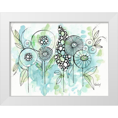 Colors of the Meadow White Modern Wood Framed Art Print by Krinlox