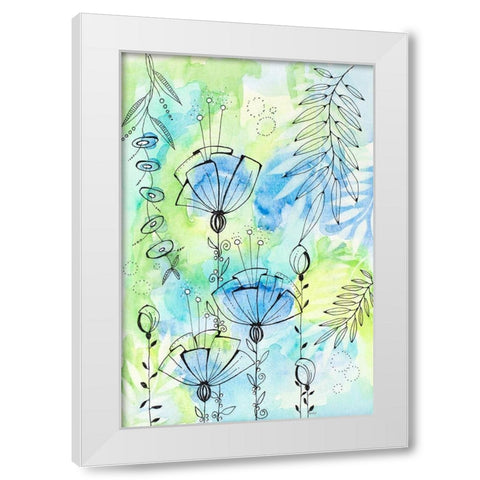 Floral Beauties Above White Modern Wood Framed Art Print by Krinlox