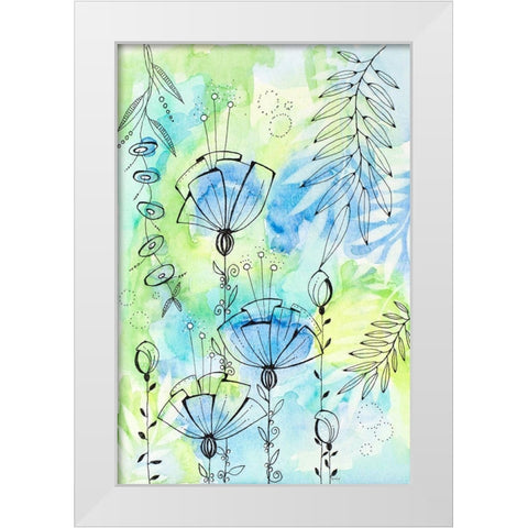 Floral Beauties Above White Modern Wood Framed Art Print by Krinlox