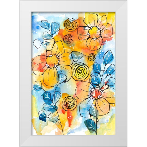 Warm and Cool Summer White Modern Wood Framed Art Print by Krinlox