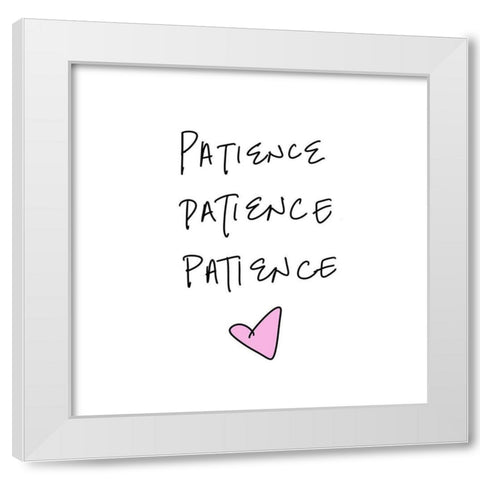 Patience White Modern Wood Framed Art Print by SD Graphics Studio