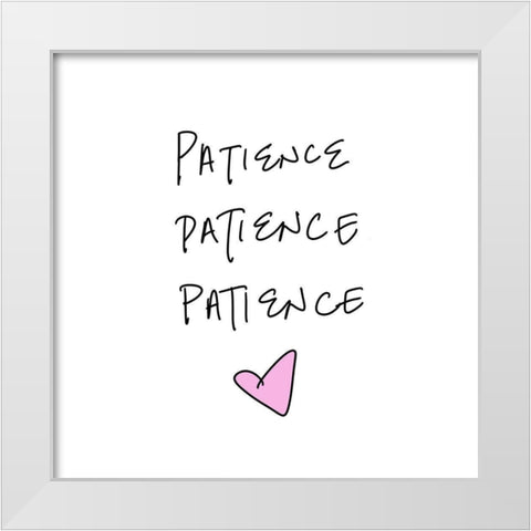 Patience White Modern Wood Framed Art Print by SD Graphics Studio