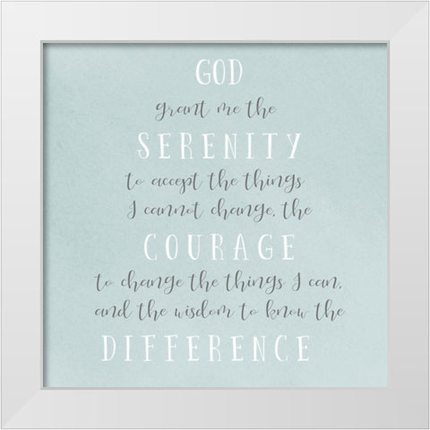 Serenity Prayer White Modern Wood Framed Art Print by SD Graphics Studio