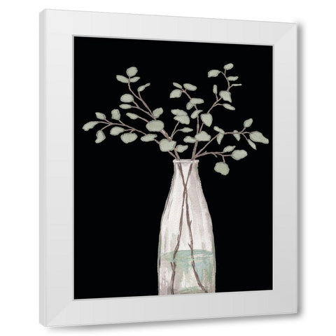 Modern Floral On Black II White Modern Wood Framed Art Print by Medley, Elizabeth