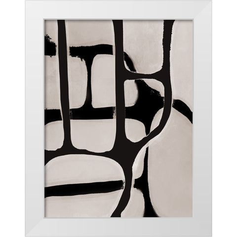 Black Litho I White Modern Wood Framed Art Print by Meneely, Dan