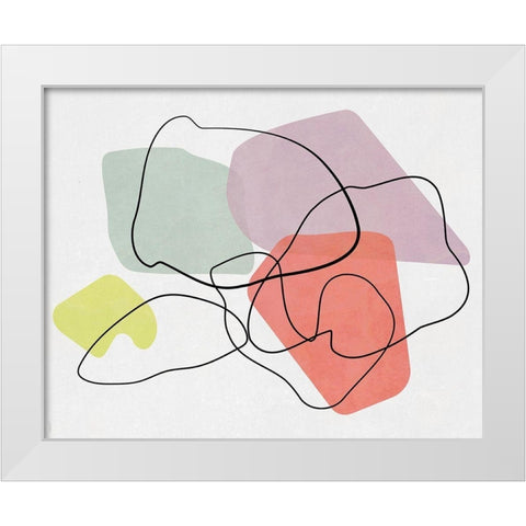 Watercolor Abstract Sketch White Modern Wood Framed Art Print by Meneely, Dan
