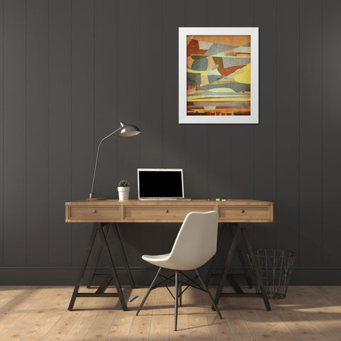Broken Sky Abstract White Modern Wood Framed Art Print by Meneely, Dan