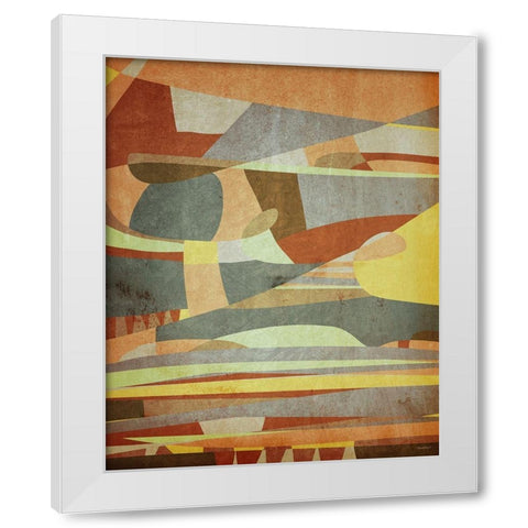 Broken Sky Abstract White Modern Wood Framed Art Print by Meneely, Dan