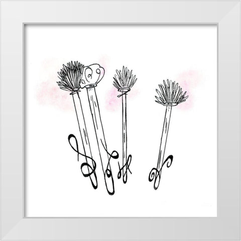 Makeup Line Sketch I White Modern Wood Framed Art Print by Ritter, Gina