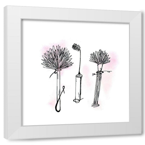 Makeup Line Sketch II White Modern Wood Framed Art Print by Ritter, Gina